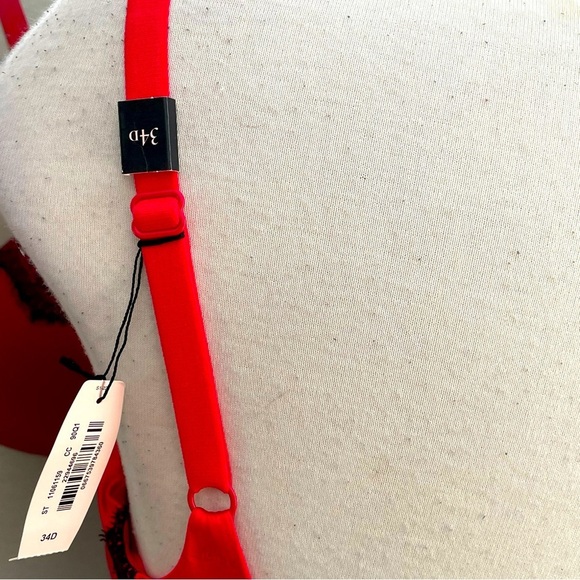 Victoria's Secret Bra Red and Black Lace 34D - Picture 6 of 8